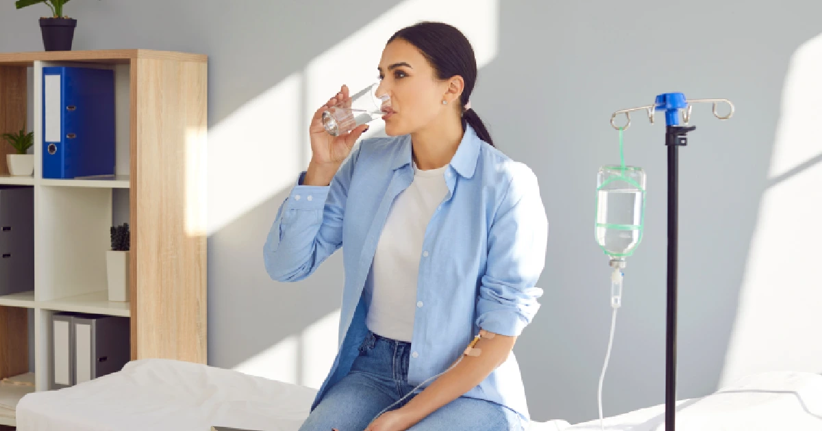 Patient receiving IV Drip Therapy In St. Charles, IL to boost hydration And energy